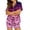 Purple, variant on Womens Halloween Pajamas Set, Short Sleeve Button Down Shirt and Shorts Sleepwear, Spooky Halloween Printed Nightwear Lounge PJs for Women