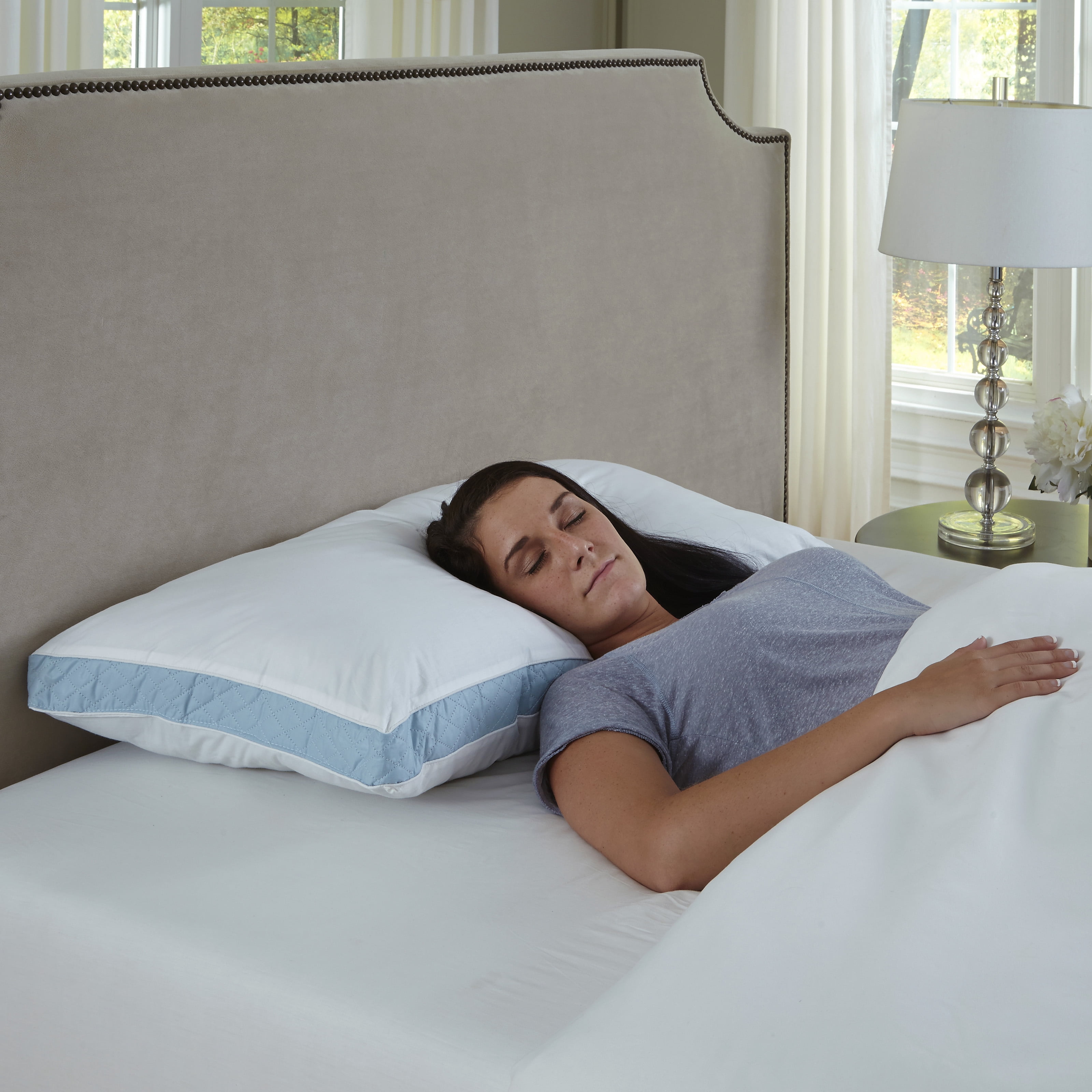 Ultrasoft Quilted Sidewall Bed Pillows, Firm, Set of 2