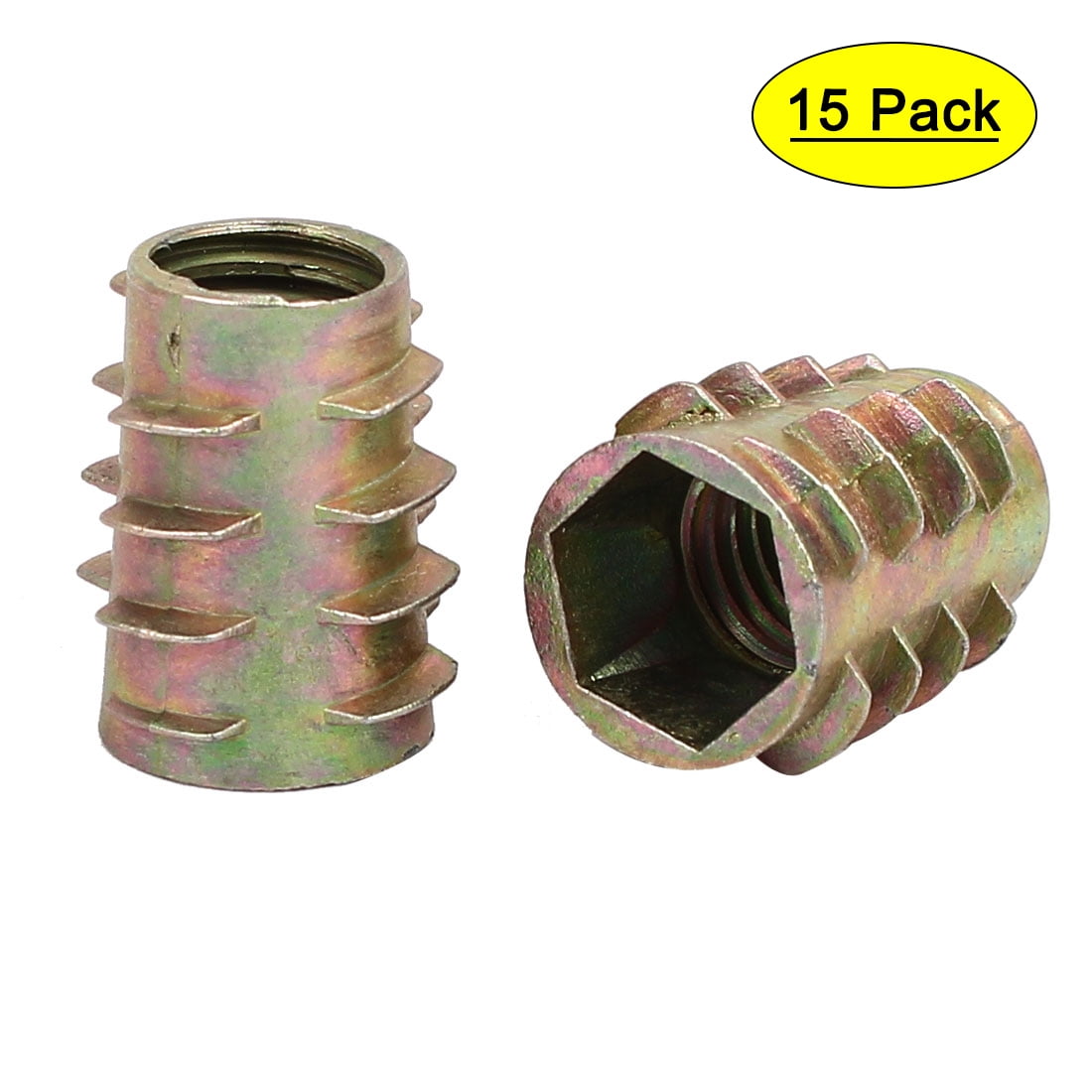 Yinpecly M10 Threaded Insert Nuts Zinc Alloy Hex Socket for Furniture Display Case Bronze Tone 20pcs 