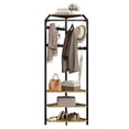 thumbnail image 1 of QinaQin Corner Coat Rack, 3 Shelves and 12 Hooks, Entryway Coat Rack, Industrial Style Coat Rack Storage Rack, with Shoe Cabinet, 1 of 8