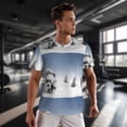 thumbnail image 3 of Wukai Snowman And Christmas Tree Print Men's Short-Sleeved Mesh T-Shirt,Quick-Dry Short Sleeve Workout T-Shirt-5X-Large, 3 of 8