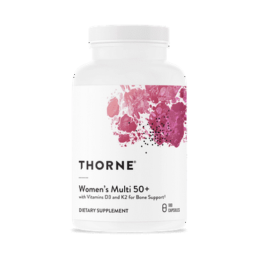 THORNE - Women's Multi 50  - Comprehensive Daily Multivitamin with Vitamins A, B6, B12, C, D, E, K, Zinc & More - Support Heart, Brain, Bone & Immune Health* - 180 Capsules