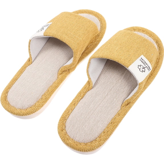 COSMOBETTY 1 Pair Yellow Washable House Slippers for Men and Women, Lightweight Indoor Comfort Footwear