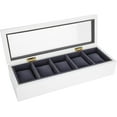 thumbnail image 1 of ZOUSSIQI 5 Grids Stoving Varnish Watch Display Case Storage Box Organizer Jewelry Display Box for Home Use (White) CA919-20389, 1 of 8