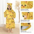thumbnail image 4 of joogoo Wearable Blanket Hoodie for Kids Cute Chickens Yellow Flannel Oversized Sweatshirt 3-14 Years L, 4 of 7