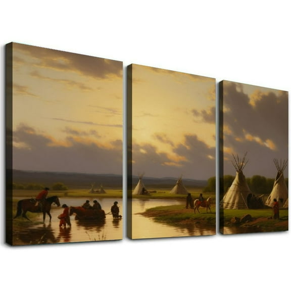 Shadudu Native Canvas Prints Wall Art Set of 3 for Living Room Bedroom Office Decor 12x16 Inches 12"x16"x3pcs