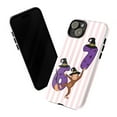 thumbnail image 3 of Halloween Curious Monkey Number 67 Phone Case, Cute Cartoon Animal with Witch Hat & Broom, Fun Striped Birthday Protective Cover for iPhone 17 16 15 14 13 12 11 Pro Plus Mini, 3 of 6