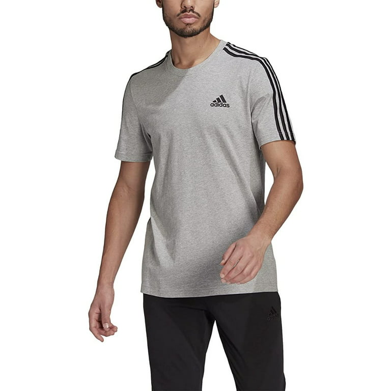 Adidas Men's Original Short Slv 3 Stripe California T-Shirt Gray M - Walmart.com