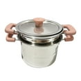 thumbnail image 1 of veasfak Frying Pan Soup Pot Stainless Steel with Kitchen Cookware, Multifunctional Egg Pink soup pot, 1 of 9