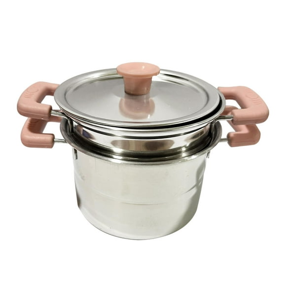 Frying Pan and Soup Pot, Egg Frying Pan Mulifunctional Stainless Steel with Lid and Handle Saucepan Nonstick Wok for Home Party Restaurant Pink soup pot