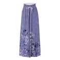 thumbnail image 5 of Women's Summer Wide Leg Palazzo Pants Spring Casual High Waisted Flowy Trousers Boho Beach Vacation Outfits (Light Purple L), 5 of 5