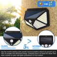 thumbnail image 3 of Luz solar LED 100led lámpara solar lámpara de pared de luz de cuatro lados súper brillante luz de paisaje de carretera 2 uds TUNC Sencillez, 3 of 5