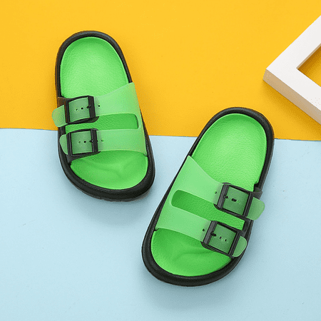 

Wish Little Kids Summer Sandals Non-Slip Boy Girl Slide Lightweight Beach Water Shoes Shower Pool Slippers ------ Green （Size 26） S234