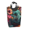 thumbnail image 2 of KLL Colorful Flower Dog A Laundry Hamper,Large Canvas Fabric Lightweight Storage Basket Toy Organizer Dirty Clothes Collapsible Waterproof, 2 of 6