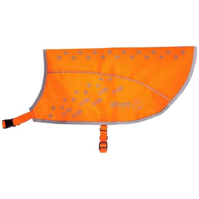 Chaleco para perros Alcott, tamaño grande, con ribete reflectante naranja neón