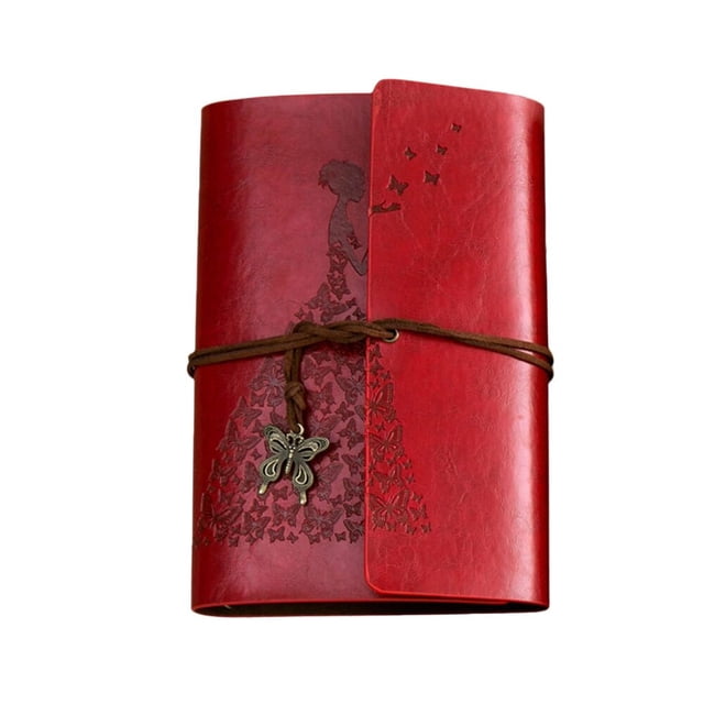 Agiferg Classic kraft Paper Strap Notebook Portable Creative Butterfly Diary Book Gift