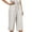 White, variant on CheerKidz Capri Yoga Pants for Women's Summer Loose Dressy Casual Soft High Waisted Tummy Control Wide Leg Drawstring Leggings Workout with Pockets(White,L)