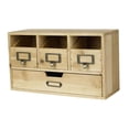thumbnail image 4 of Bunblic Desktop Cabinet Desk Organizer Rustic Tabletop Farmhouse Office Supplies Storage Drawers Wood for Jewelry Study Table Dresser, 4 of 8