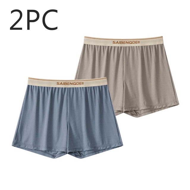 2PC Men Loose Breathable Sports Home Four-Corner Pants Flat-Corner Underwear Boxers