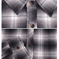 thumbnail image 3 of Men’s Premium Cotton Button Up Long Sleeve Plaid Comfortable Flannel Shirt (#9 - Grey/White, L), 3 of 3