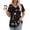 Black, variant on ALLLIST Pleated Women's Tops V Neck Short Sleeve Blouse Floral Trendy Black Pullover Women's Clothing