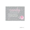 Candy Guessing Game Bubblegum Pink Girl Elephant Baby Shower Fun Game Cards, 30-Pack