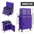thumbnail image 3 of Costway 2 in 1 Tool Chest & Cabinet with Sliding Drawers Rolling Garage Organizer Purple Purple, 3 of 10