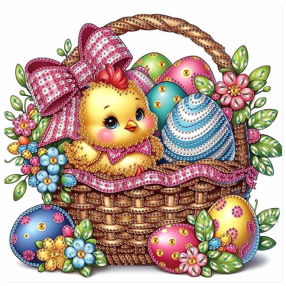 5D DIY Diamond Painting Kit Easter Duck Creative Handicraft for Home Wall Decor, Birthday or Christmas Gift