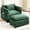 Dark Green, variant on Indoor Sofa with Footstool | Comfortable Seat for Movies & Reading | Boucle Material, Good Load - bearing | Alleviate Sitting Fatigue