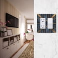 thumbnail image 5 of Yayeee Rocker Switch Wall Plate 2-Gang 4.7"x4.6" Home Decorative Outlet Cover, Elegant Geometric Pattern, 5 of 6