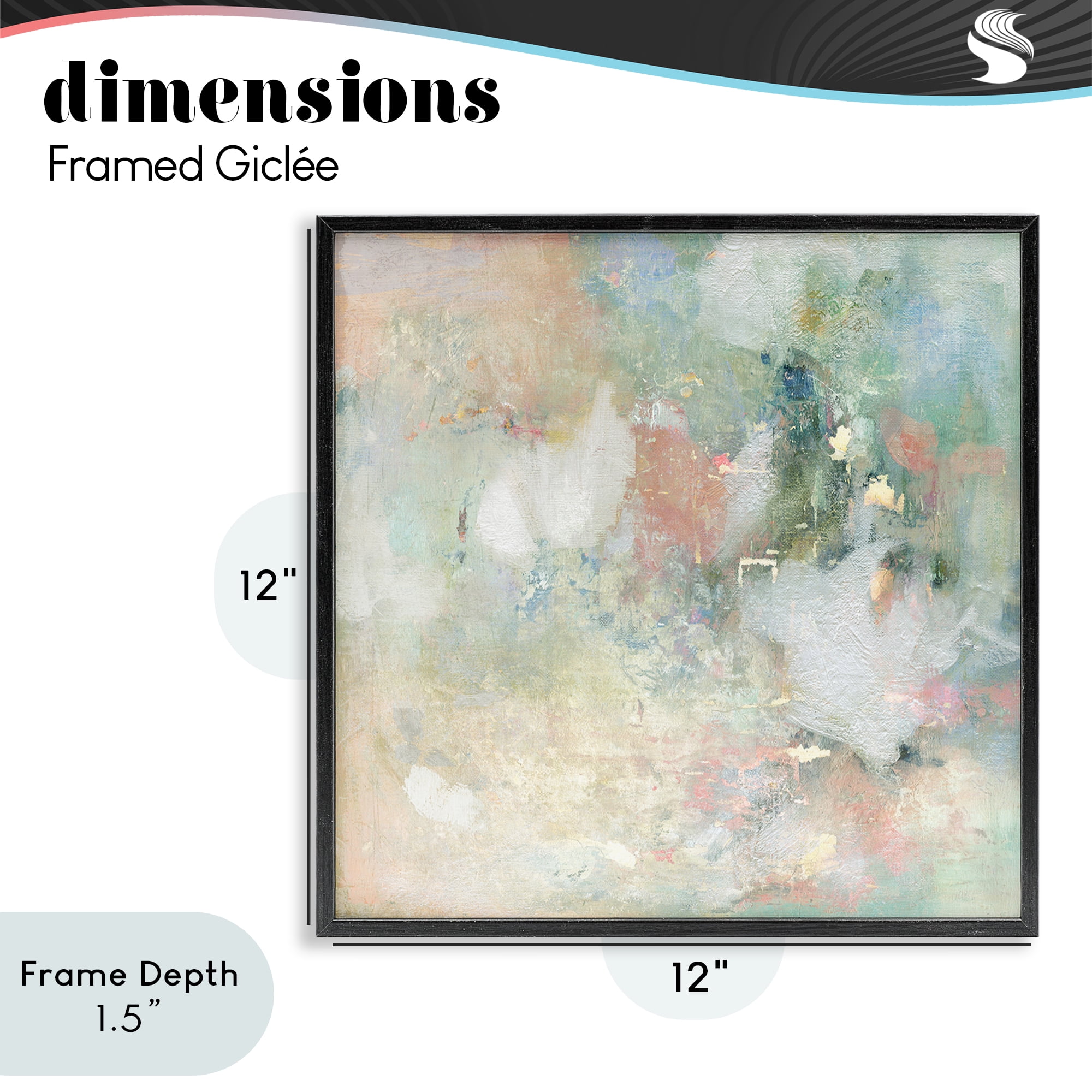 Stupell Industries Serene Pastel Brushstroke Harmony Black Framed Giclee Art, design by Carol Robinson