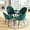 Green, variant on Anchorhome Modern 5-Piece Round Glass Dining Table Set with Comfort Velvet Chairs - Space-Saving Kitchen Furniture for Small Apartments