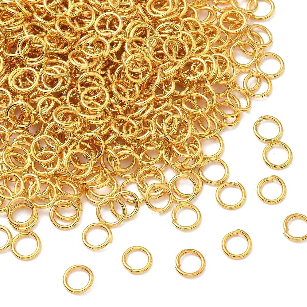 Brass Open Jump Rings Round Cadmium Free Nickel Free Lead Free Golden 7x1mm 18 Gauge Inner Diameter: 5mm 4000pcs/500g