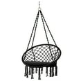 thumbnail image 1 of Patiojoy Chaise Hamac Macramé Balançoire Corde en Maille Tricotée Kit de Quincaillerie de Suspension pour Intérieur Extérieur Noir, 1 of 8