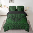 thumbnail image 2 of Castle Fairy Skull Moth Damask Bedding Comforter Set 7 Pieces for Female Men,Abstract Gothic Theme Full Bedding Set Lightweight,Bohemian Traditional Flower Fitted Sheet Flat Sheet, 2 of 8