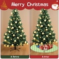 thumbnail image 4 of 30 Inch Christmas Tree Skirt – Velvet Plush Tree Mat, Soft Thickened Polyester with Red Ties, Single-Sided Printing, Available in 30in/36in/48in, Perfect for Holiday Xmas Tree Decoration, 4 of 7