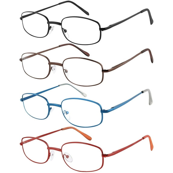EFE Wire Frame Reading Glasses for Women - Thin Lightweight Metal Frame with Adjustable Spring Hinge