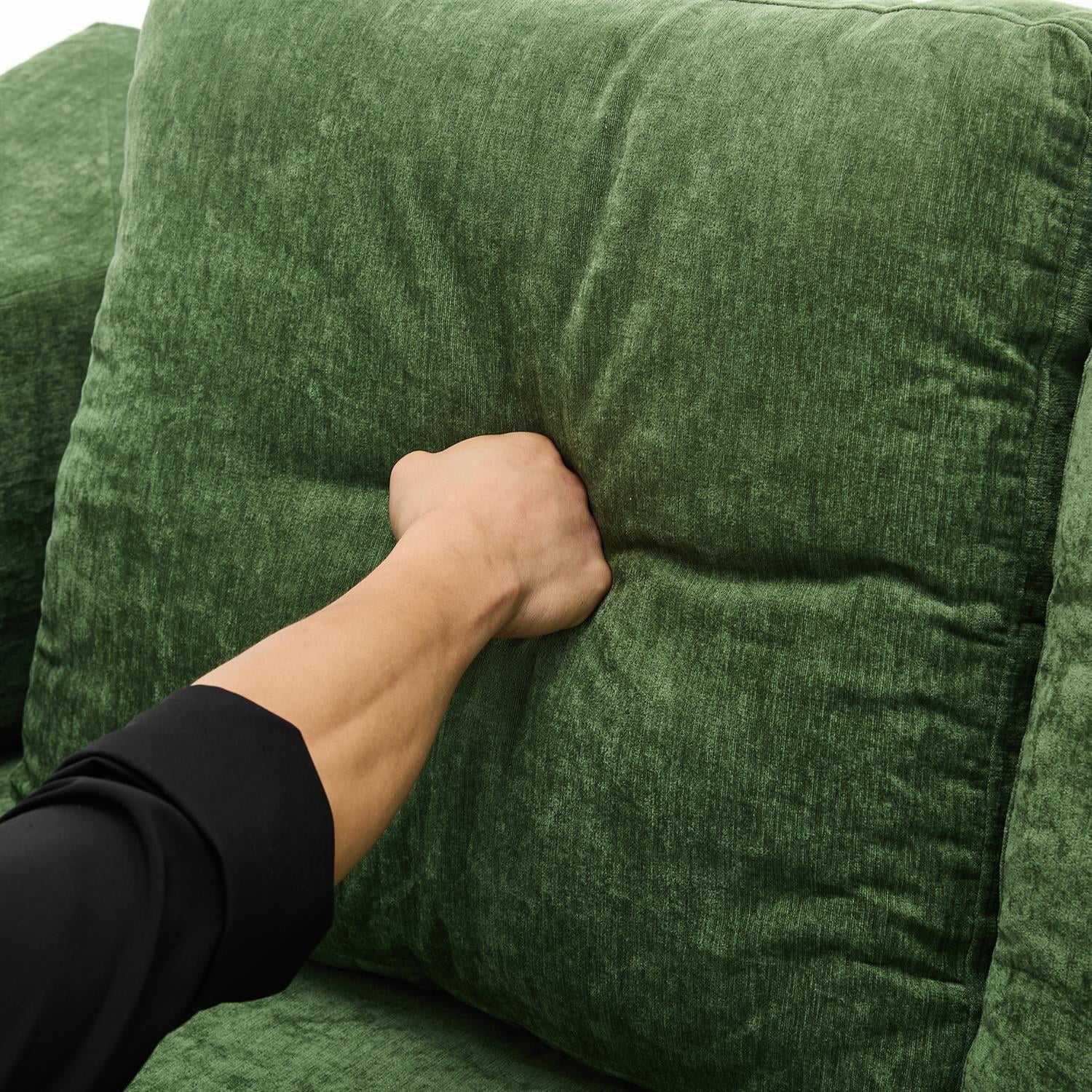 Demi Bonn 70" Modern Minimalist Convertible Sofa Bed, Fold-Out Sofa Chair, Versatile Floor Couch & Mattress for Living Room, Bedroom, Apartment, Removable Backrest, Green