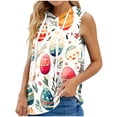 thumbnail image 1 of Tops de Ajuste Suelto para las Mujeres de Moda Impresa con Capucha sin Mangas, Poliéster, 1 of 5