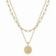 thumbnail image 1 of Chenchen Easter Basket Stuffers Layered Initial Necklaces for Women Gifts - 14K Gold Plated Dainty Layering Paperclip Link Chain Necklace Coin Initial Necklace Birthday Gifts for Women Teen Girls, 1 of 1
