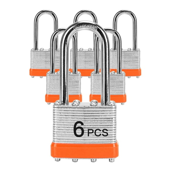 Candados con la misma llave Lqyn 6 piezas Candado con llave laminado (1-9/16"" 40 mm) Cerraduras con llaves iguales Grillete largo para casilleros de almacenamiento Pestillo Caja de herramientas Cober