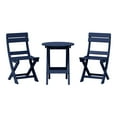 thumbnail image 2 of WestinTrends Malibu 3-Piece Outdoor HDPE Folding Patio Bistro Table and Chairs, Navy Blue, 2 of 14