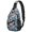 Dinosaur and Speech Bubble Gray, variant on Dinosaur and Skull Black Pattern Sling Backpack, Unisex Hiking Chest Pack with Side Mesh Pockets, Adjustable Ambidextrous Strap Gift Ideas for Hiking Cycling Walking