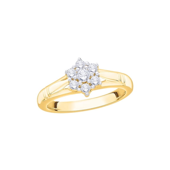 KATARINA Diamond Floral Ring in 10K Yellow Gold (1/3 cttw, I-J, I1-I2) (Size-5)
