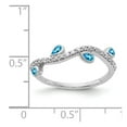 thumbnail image 2 of Real 14kt White Gold Diamond and Pear Blue Topaz Curved Ring Size: 7; for Adults and Teens; for Women and Men, 2 of 2