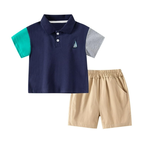 Toddler Baby Boy Summer Clothes Short Sleeve T Shirt Top Casual Shorts Set Cute Infant Boys Shorts Set