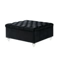 thumbnail image 3 of Inspired Home Clarissa Velvet Ottoman Coffee Table, Black, 3 of 9