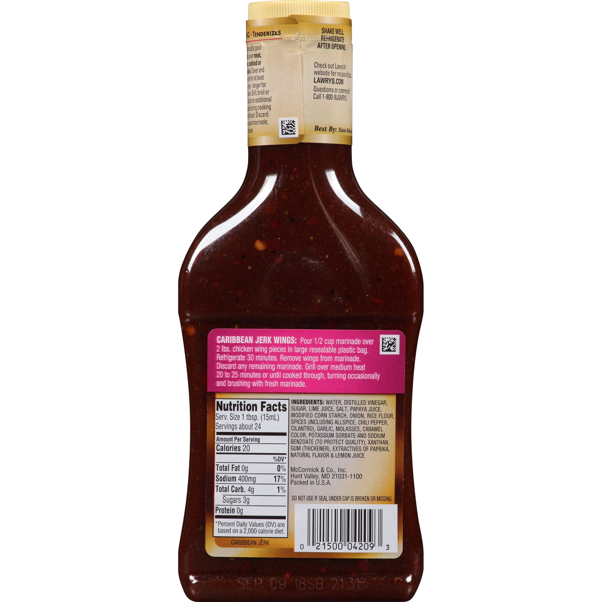 3 Pack Lawry S Caribbean Jerk With Papaya Marinade 12 Fl Oz Walmart Com Walmart Com