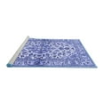 thumbnail image 2 of Ahgly Company Machine Washable Indoor Square Medallion Blue Traditional Area Rugs, 5' Square, 2 of 4