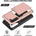 thumbnail image 3 of for Samsung Galaxy S23 Plus Case with Card Holder Heavy Duty Dual Layer Shockproof S23+ Plus Wallet Case Hidden Card Slot Slim Phone Case for Samsung S23 Plus for Women Men (Rose Gold), 3 of 8